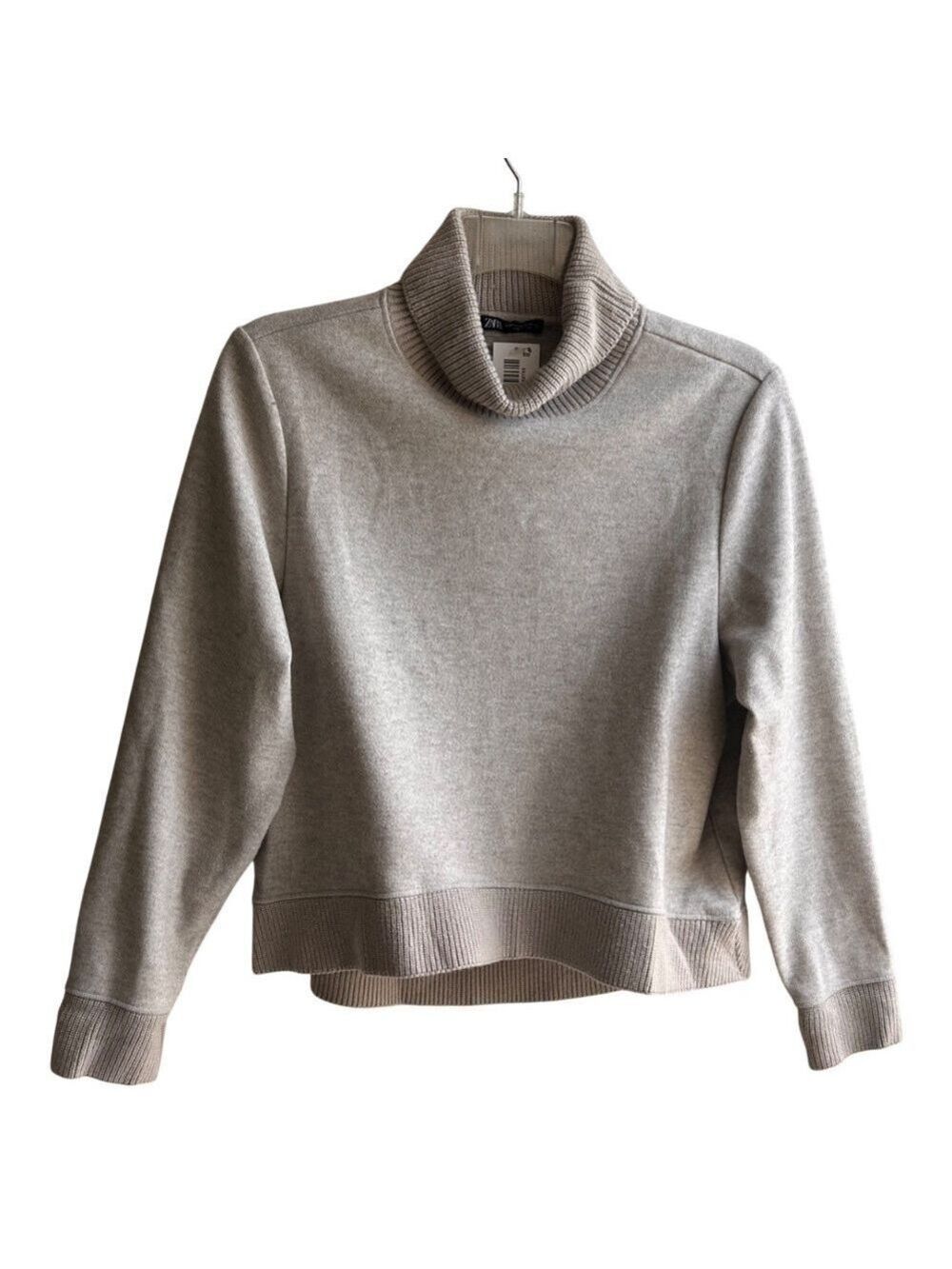 ZARA Cropped Cowl Neck Long Sleeve Top NWT